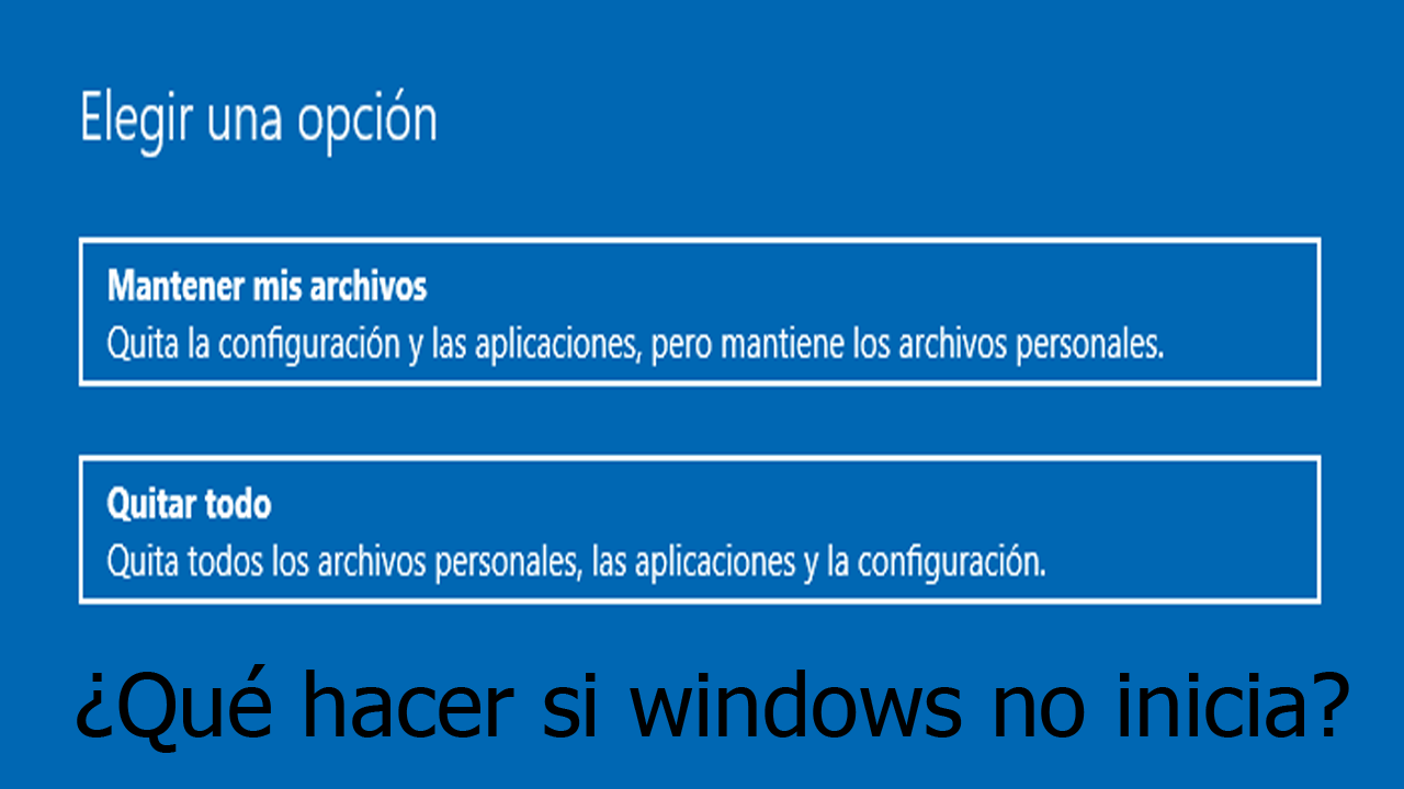 Restablecer de fábrica sistema operativo Windows 10