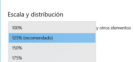 Cambiar tamaño de letra Windows 10