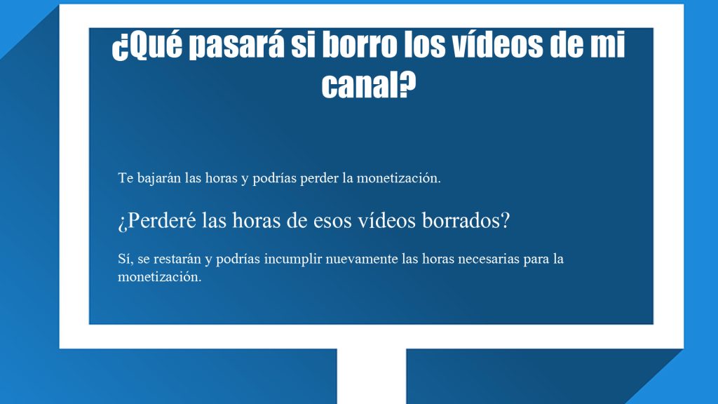 ¿Qué pasará si borro los vídeos de mi canal?