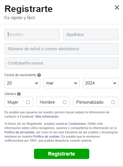 Cómo crear una cuenta en la red social Facebook 3 Cómo crear una cuenta en la red social Facebook