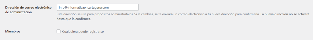 Cómo añadir un correo de administración en WordPress
