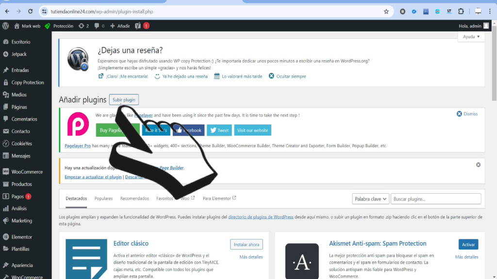Cómo instalar un Plugin en WordPress subiendo el archivo ZIP