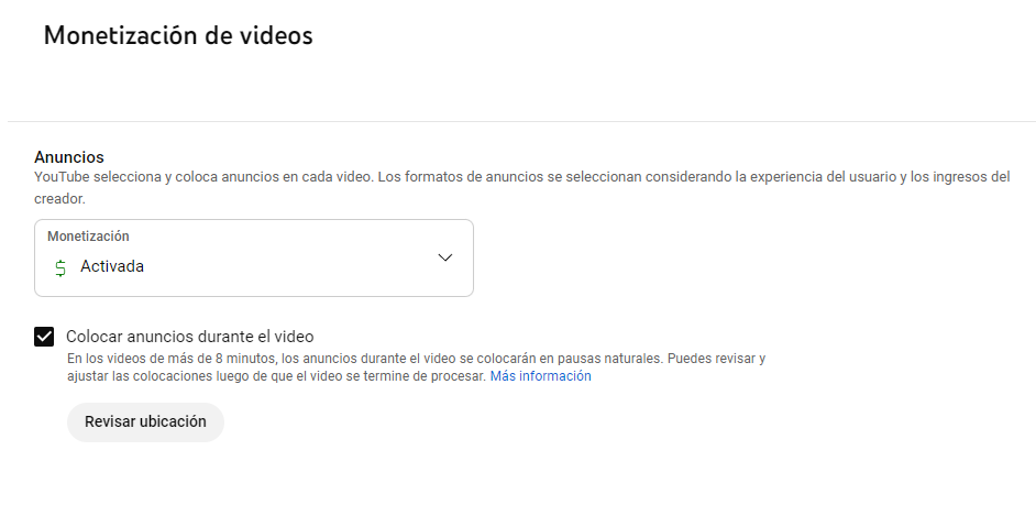 No me sale la opción de idoneidad para anuncios
