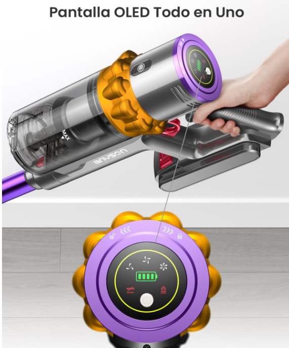 Anyson Aspiradora sin Cable 45KPa – Potencia y autonomía en una sola escoba 🧹