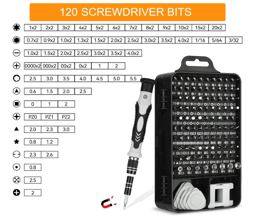 Juego de Destornilladores de Precisión en Amazon - VOLTGY 120 en 1