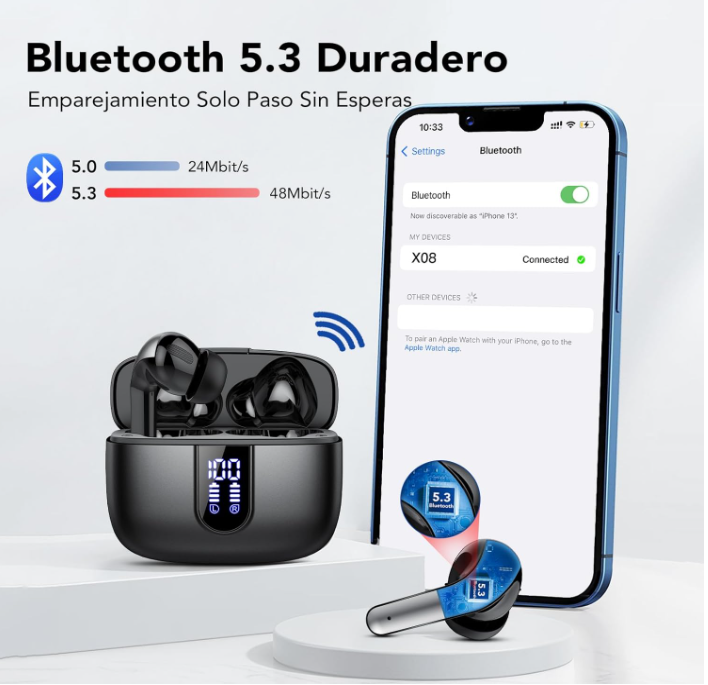 Auriculares Inalámbricos Bluetooth IKT – Sonido potente, comodidad total y autonomía imbatible
