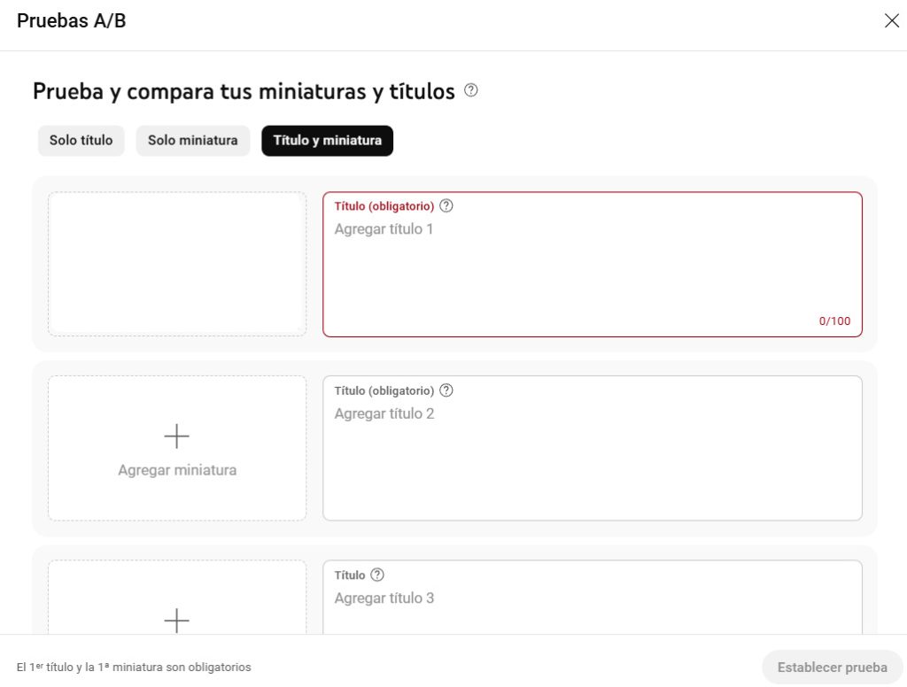 YouTube ha lanzado una de las herramientas más esperadas por los creadores de contenido: la posibilidad de realizar pruebas A/B en títulos y miniaturas. 