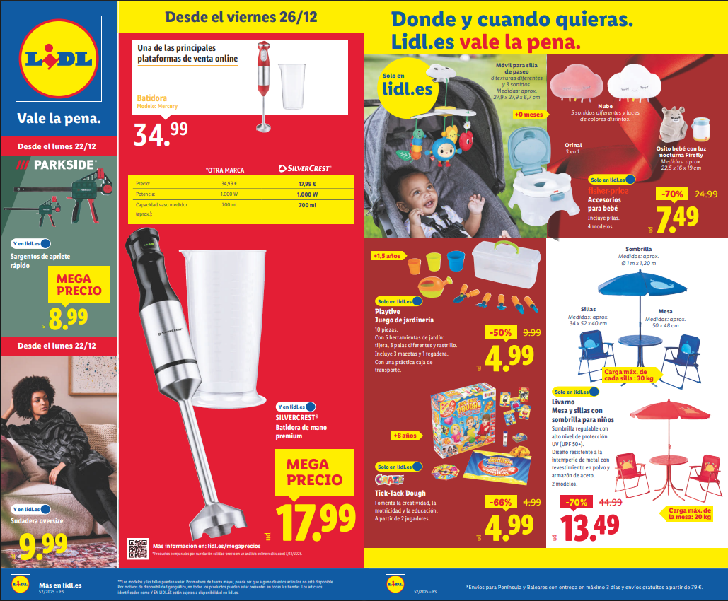 Ofertas del catálogo LIDL del 22 al 28 de diciembre de 2025: tecnología, hogar y moda al mejor precio