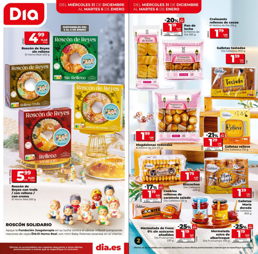 Ofertas DIA del 31 de diciembre al 6 de enero