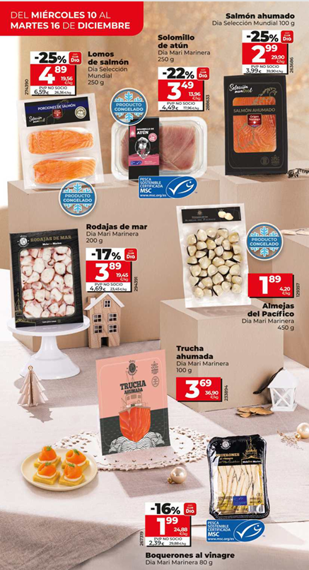 Folleto DIA del 10 al 16 de diciembre 2025: Ofertas Navideñas con descuentos de hasta el 50%