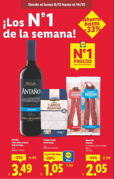 Folleto LIDL Alimentación: Del 8 al 14 de diciembre 2025. Especial Navidad: novedades virales, selección Deluxe y los precios más fuertes de la semana 